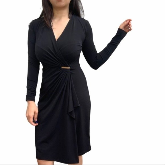 Michael Kors Black Faux Wrap 